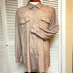 Magellan Fish Gear Mag Wick Size XL Loose Fit Brown Vintage Paisley Snaps